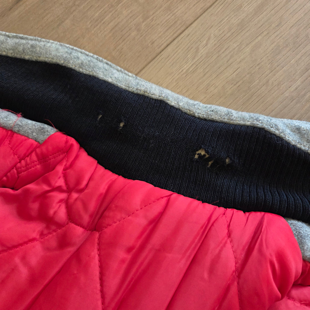 Vintage Grey Wool Jacket - Quilted Red Lining