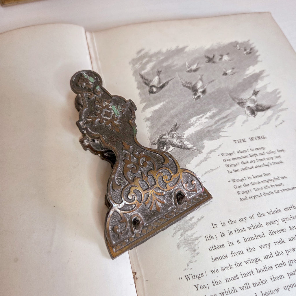 Antique Victorian Ornate Metal Letter Clip